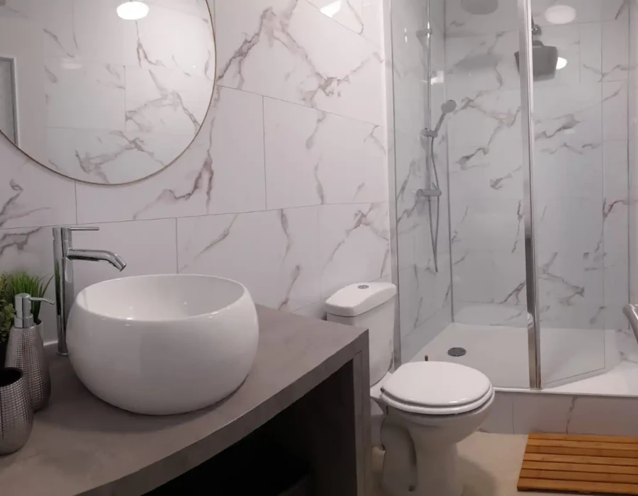 Salle de bain rénovée, appartement vue mer Port-la-Nouvelle
